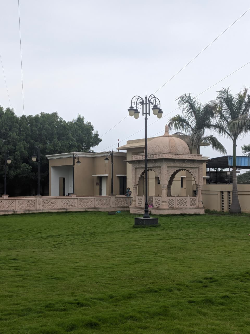 Domed pavilion beside the banquet hall at The Royal Courtyard, Chandrapur